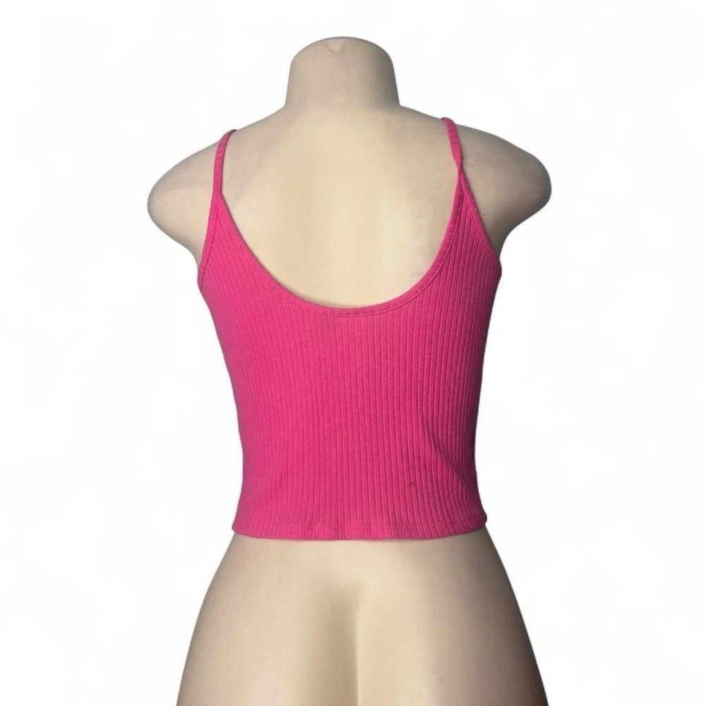 Hot Pink Ribbed Daisy Tank Top - Picture 3 of 3
